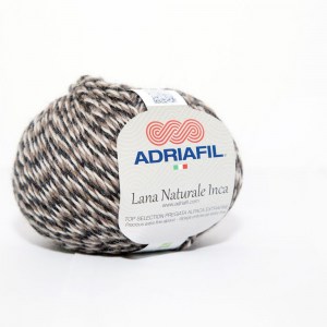 Adriafil Lana Naturale Inca - Pelote de 50 gr - 70 anthracite/noisette mouliné