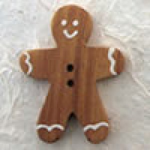 Bouton en bois Gingerbread 40 mm - Marron clair