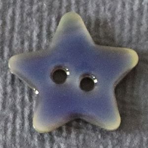Bouton en nacre en forme d'étoile - Diam 20 mm - Bleu