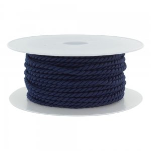 Cordon polyester diamètre 3,5 mm - Bobine de 25 m - Bleu marine