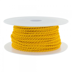 Cordon polyester diamètre 3,5 mm - Bobine de 25 m - Bouton d'or