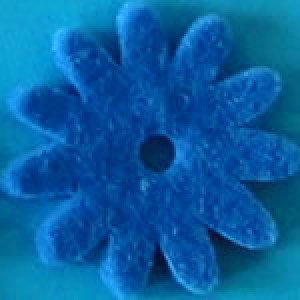 Fleur en feutrine 3,5 cm - Bleu