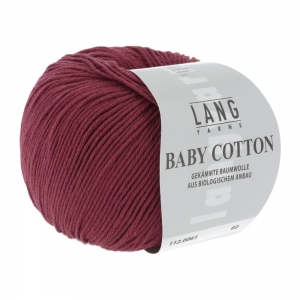 Lang Yarns Baby Cotton - Pelote de 50 gr - Coloris 0061 Rouge Foncé