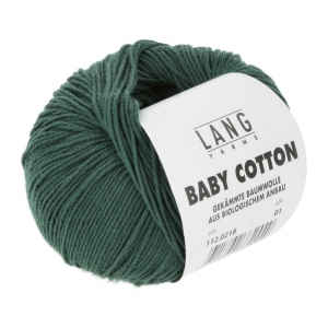 Lang Yarns Baby Cotton - Pelote de 50 gr - Coloris 0218 Vert Foncé