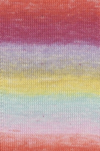 Lang Yarns Baby Cotton Color - Pelote de 50 gr - Coloris 0213 Jaune/Violet/Turquoise