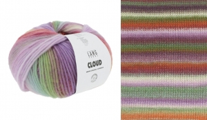 Lang Yarns Cloud - Pelote de 100 gr - Coloris 0010 Violet/Orange/Vert