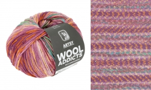 WoolAddicts by Lang Yarns Artsy - Pelote de 100 gr - Coloris 0004 Orange/Rose