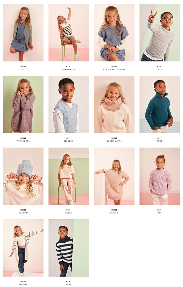 Modèles du Catalogue Rowan Mini Knits - Kids Casuals