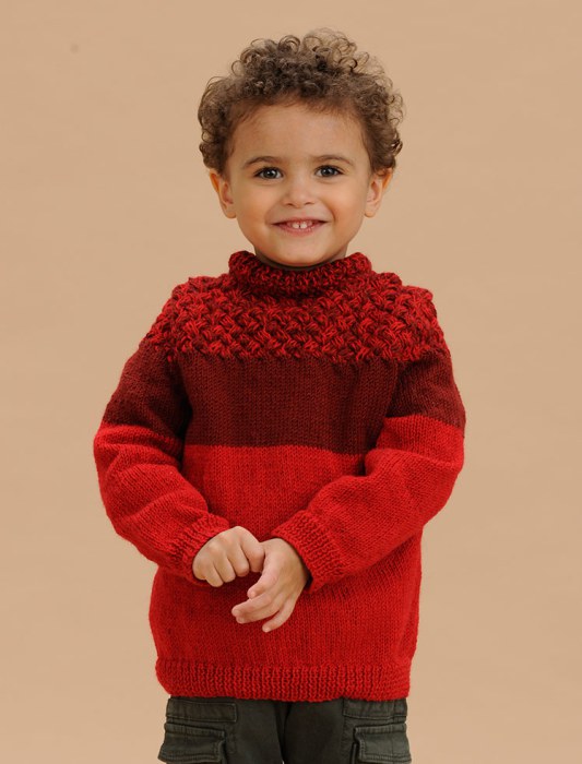 Pull en tricot à jeux de mailles pour enfant garçon