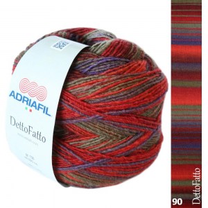 Adriafil DettoFatto - Pelote de 150 gr - Coloris 90 motif violet mousse rouge