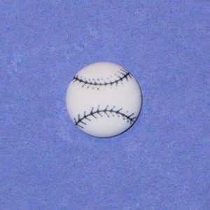 Bouton balle de base-ball 14 mm Blanc