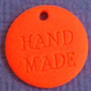 Sequin 'Hand made' 18 mm  - Orange fluo