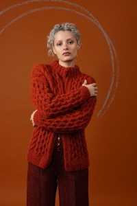 2576-11 Modèle Margaret Gilet en Lang Yarns Suri Alpaca