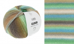 Lang Yarns Cloud - Pelote de 100 gr - Coloris 0016 Vert/Turquoise/Laiton