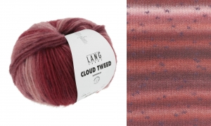 Lang Yarns Cloud Tweed - Pelote de 100 gr - Coloris 0009 Rose/Rouge/Rouge Foncé