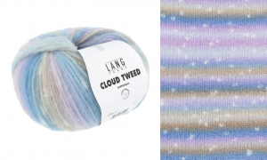 Lang Yarns Cloud Tweed - Pelote de 100 gr - Coloris 0010 Azur/Lilas/Camel