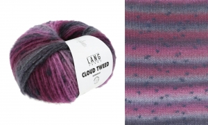 Lang Yarns Cloud Tweed - Pelote de 100 gr - Coloris 0012 Fuchsia/Aubergine/Pétrole