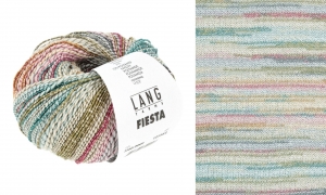 Lang Yarns Fiesta - Pelote de 50 gr - Coloris 0001 Aqua/Rose/Gris/Jaune