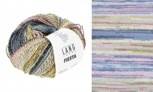 Lang Yarns Fiesta - Pelote de 50 gr - Coloris 0003 Jaune/Bleu Foncé/Rose/Beige