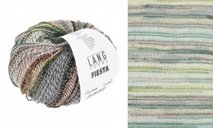 Lang Yarns Fiesta - Pelote de 50 gr - Coloris 0006 Jaune/Cuivre/Gris/Aqua