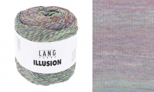 Lang Yarns Illusion - Pelote de 100 gr - Coloris 0003 Fuchsia/Vert/Bleu