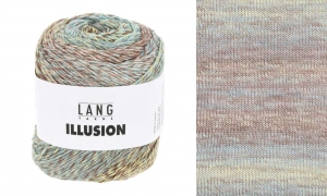 Lang Yarns Illusion - Pelote de 100 gr - Coloris 0005 Marron/Bleu Clair/Jaune Clair