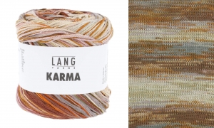 Lang Yarns Karma - Pelote de 100 gr - Coloris 0009 Marron/Beige/Gris