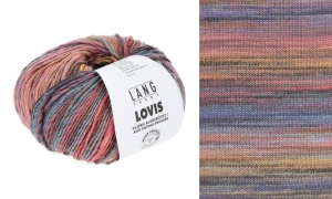 Lang Yarns Lovis - Pelote de 50 gr - Coloris 0010 Orange/Rouge/Bleu