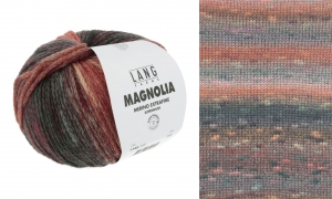 Lang Yarns Magnolia - Pelote de 100 gr - Coloris 0002 Orange/Rouge/Gris