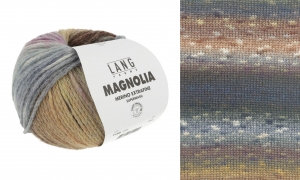 Lang Yarns Magnolia - Pelote de 100 gr - Coloris 0008 Cognac/Jeans/Pétrole