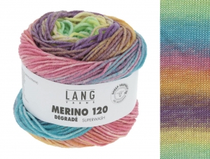 Lang Yarns Merino 120 Dégradé - Pelote de 50 gr - Coloris 0001 Multicolor/Pastel