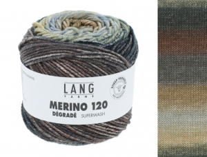 Lang Yarns Merino 120 Dégradé - Pelote de 50 gr - Coloris 0013 Beige/Pétrole/Gris