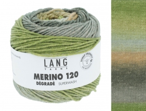 Lang Yarns Merino 120 Dégradé - Pelote de 50 gr - Coloris 0014 Olive/Maïs
