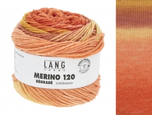 Lang Yarns Merino 120 Dégradé - Pelote de 50 gr - Coloris 0017 Orange/Jaune/Abricot