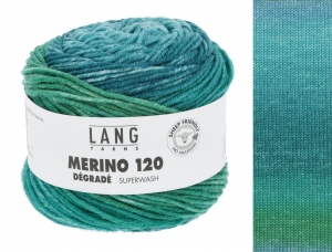 Lang Yarns Merino 120 Dégradé - Pelote de 50 gr - Coloris 0018 Pétrole/Vert/Bleu
