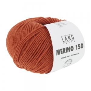 Lang Yarns Merino 150 - Pelote de 50 gr - Coloris 0259 Orange Mélangé