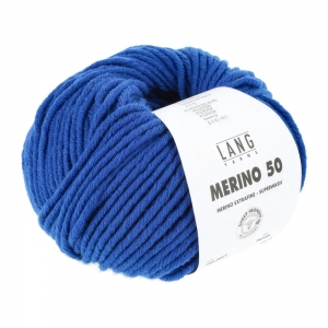 Lang Yarns Merino 50 - Pelote de 100 gr - Coloris 0021 Cobalt