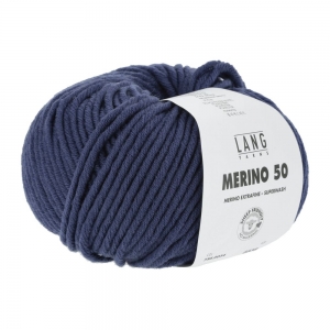 Lang Yarns Merino 50 - Pelote de 100 gr  - Coloris 0034 Jeans Foncé