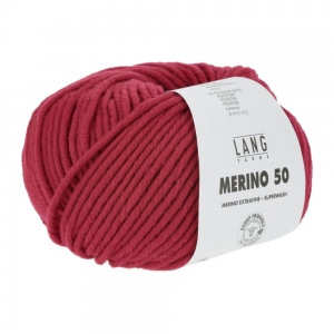 Lang Yarns Merino 50 - Pelote de 100 gr  - Coloris 0060 Géranium
