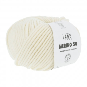 Lang Yarns Merino 50 - Pelote de 100 gr  - Coloris 0094 Écru