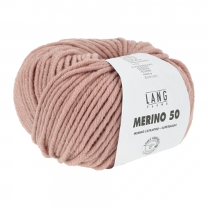 Lang Yarns Merino 50 - Pelote de 100 gr  - Coloris 0209 Poudre Rose