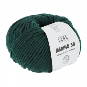 Lang Yarns Merino 50 - Pelote de 100 gr  - Coloris 0218 Sapin