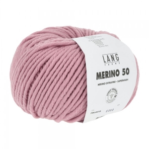 Lang Yarns Merino 50 - Pelote de 100 gr  - Coloris 0219 Rosé