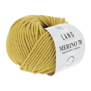 Lang Yarns Merino 70 - Pelote de 50 gr - Coloris 0014 Jaune Soleil