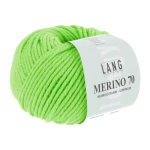 Lang Yarns Merino 70 - Pelote de 50 gr - Coloris 0116 Vert Clair Neon