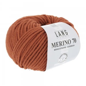 Lang Yarns Merino 70 - Pelote de 50 gr - Coloris 0175 Marron-Orange