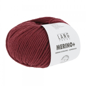 Lang Yarns Merino+ - Pelote de 50 gr - Coloris 0162 Rouge Foncé Mélangé