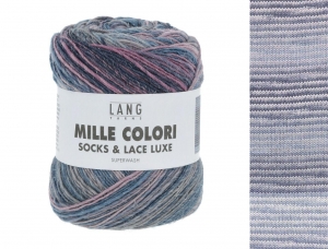Lang Yarns Mille Colori Socks & Lace Luxe - Pelote de 100 gr - Coloris 0202 Jeans