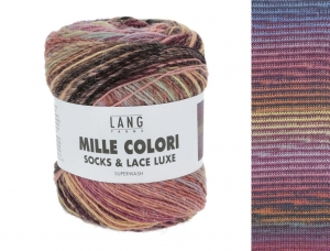 Lang Yarns Mille Colori Socks & Lace Luxe - Pelote de 100 gr - Coloris 0207 Multicolor Foncé
