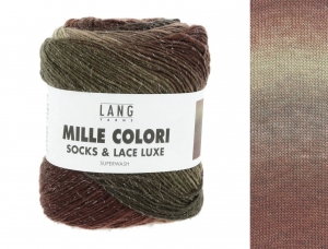 Lang Yarns Mille Colori Socks & Lace Luxe - Pelote de 100 gr - Coloris 0210 Beige/Marron/Cognac